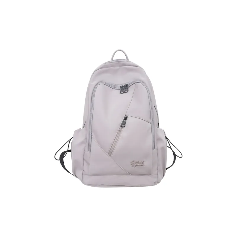 Huangmu Nylon Student Backpack Laptop Bag Backpack Regular Unisex Black/White/Khaki/Gray/Red-5