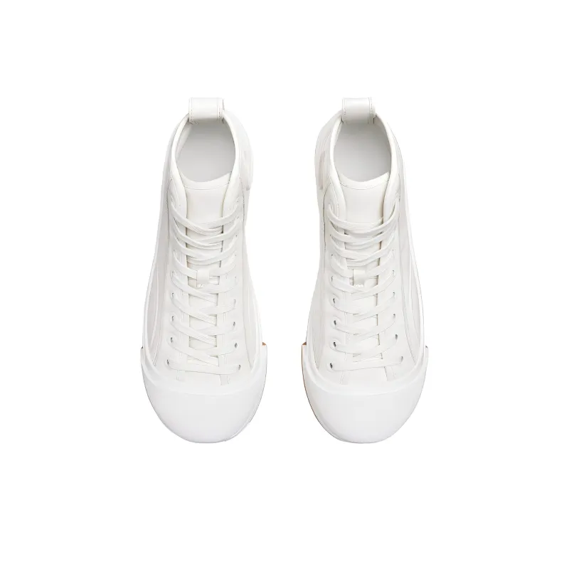 Bottega Veneta Vulcan High Top Skateboard Shoes Men's White-3