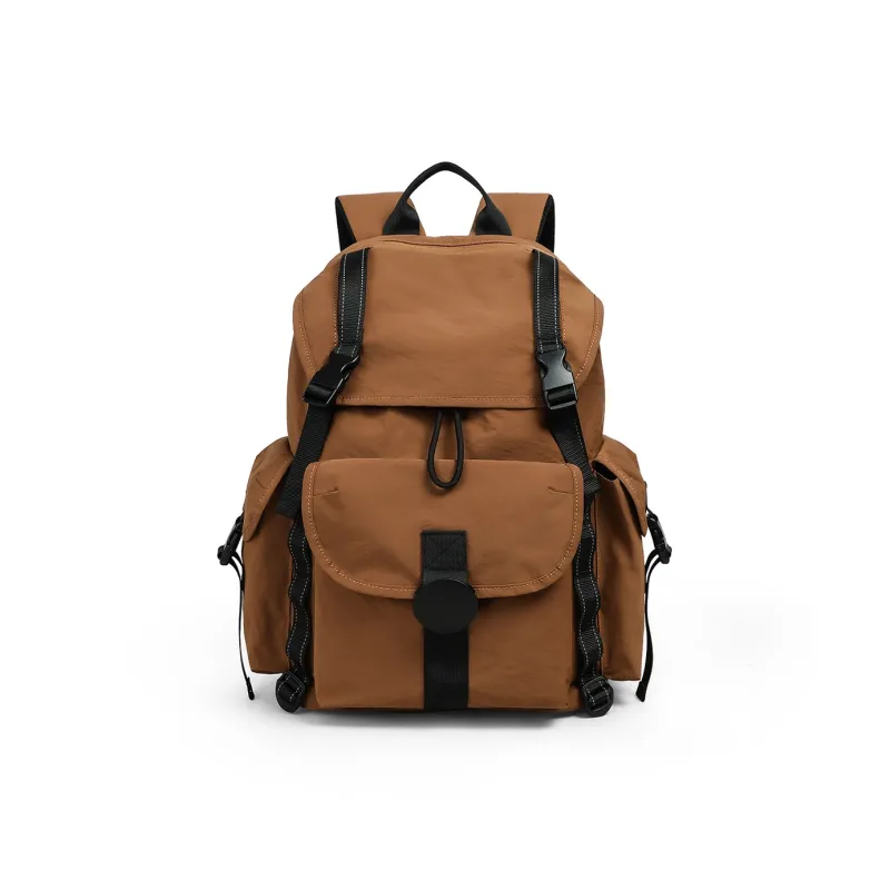 PT'SON Fabric Backpack Regular Unisex Rock Brown-1