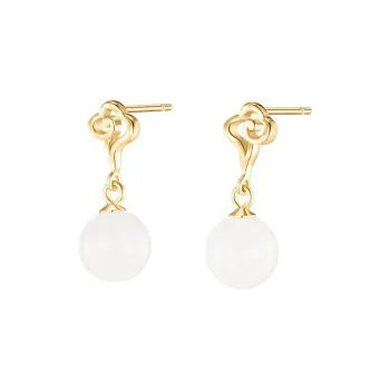 MAMADESHOUHU Hetian Jade Earrings White Jade Women's