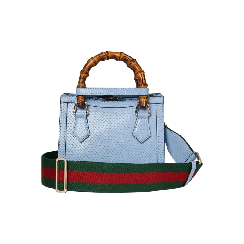 GUCCI Diana Leather Shoulder Bag Crossbody Bag Handbag Mini Women's Light Blue-5