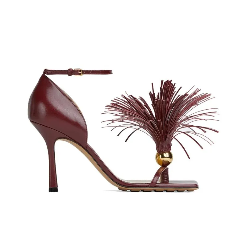 Bottega Veneta Stretch One Strap Sandals Women's Red-1