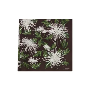 Oscar De La Renta Chrysanthemum Silk Twill Scarf