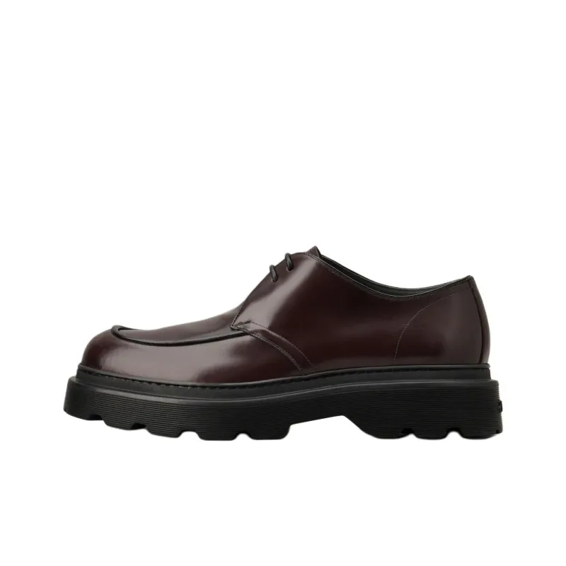 TOD'S Round Toe Lace Up Derby Shoes-0