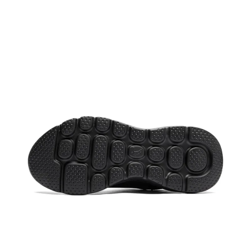 QIAODAN Cushioned Slip Resistant Water Resistant Lightweight Low Top Running Shoes Men's Black Gold-5