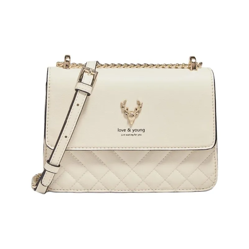 Marino Orlandi Synthetic Leather Split Cow Leather Trunk Bag Shoulder Bag Crossbody Bag Small Size Women's Ecru-1