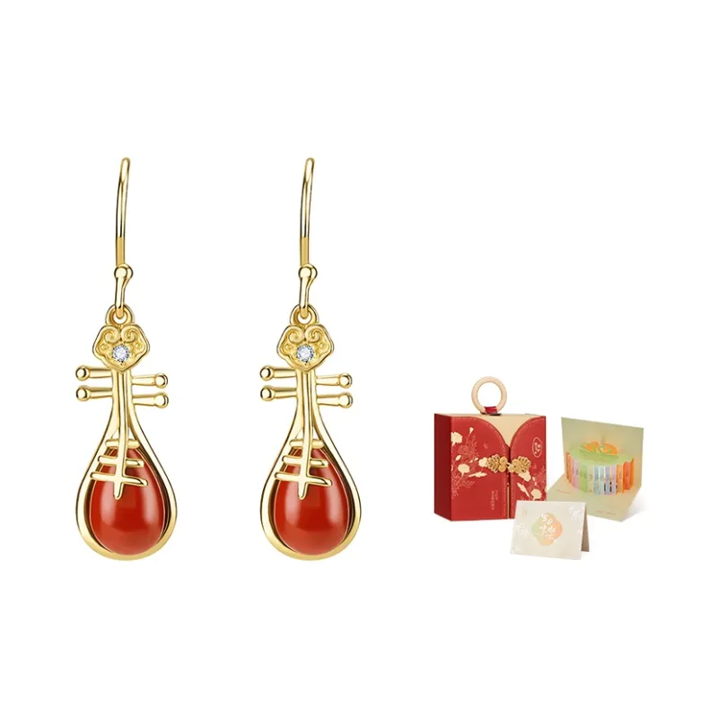 MAMADESHOUHU Agate Jade Earrings Women's-4