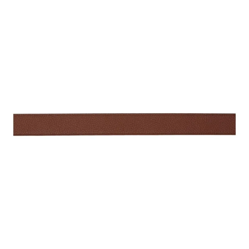 FERRAGAMO Badge Decoration Smooth Buckle Calfskin Hardware Accessories Leather Belts Men's Brown Width: 3.2CM-1