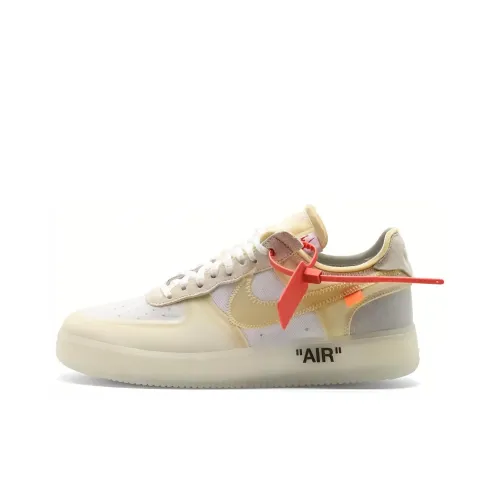 OFF WHITE x Nike The Ten Anti Slip And Wear Resistant Breathable Low Top Skateboard Shoes Men's White Yellow