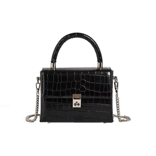 Carksky PU Portable Crossbody Bag Shoulder Bag Women's Black/White