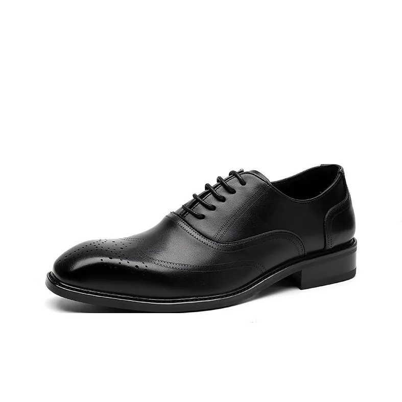 XIAOTOULANG Dress Shoes Men Low Top Black/Brown-3