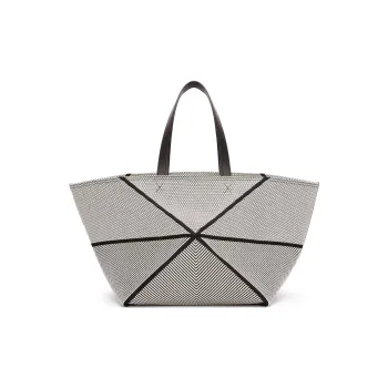 LOEWE Jacquard Canvas With Leather Tote Bag, Shopping Bag, Shoulder Bag, Handbag Extra Large Women's Natural & Black