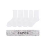 5 Pack Crew White 5 with Mesh Cut Bottom