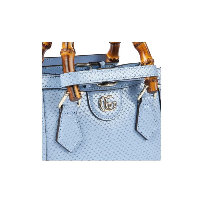 GUCCI Diana Leather Shoulder Bag Crossbody Bag Handbag Mini Women's Light Blue-7