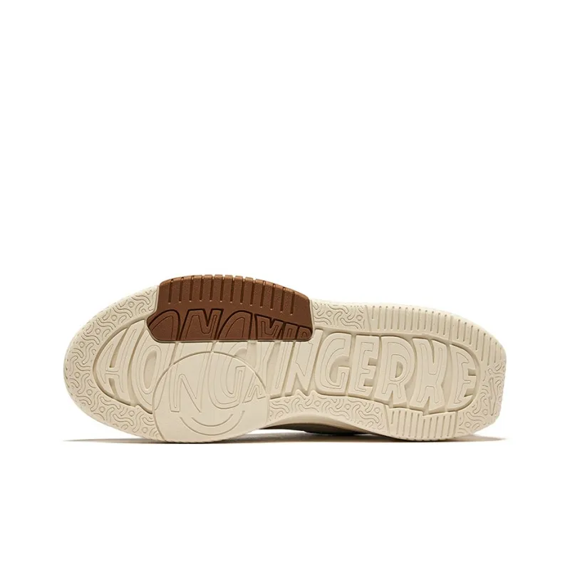Erke Caramel Latte 2.0 Durable Breathable Low Top Skateboard Shoes Men's Warm Linen Hazelnut-3