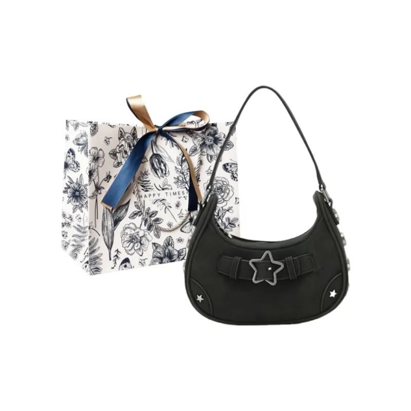 FOUVOR PU Handbag Shoulder Bag Women's White/Blue Denim/Black-8