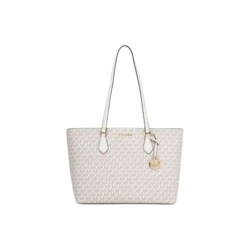 MICHAEL KORS Coated Canvas Tote Bag, Shopping Bag, Shoulder Bag, Handbag Tubas Women's Milk White
