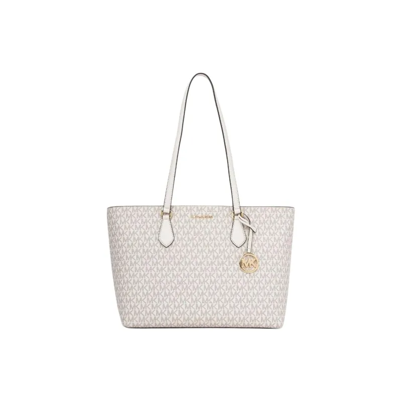 MICHAEL KORS Coated Canvas Tote Bag, Shopping Bag, Shoulder Bag, Handbag Tubas Women's Milk White-0