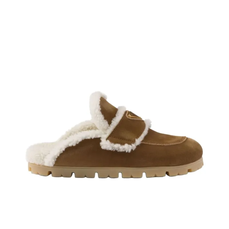 PRADA Closed Toe Slippers Women's Brown-1