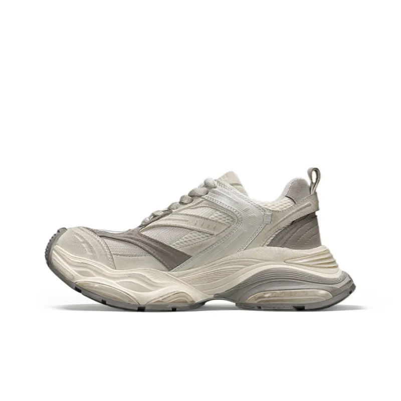 WANDER AROUND Height Increasing Breathable Low Top Chunky Sneakers Women's Gray-0