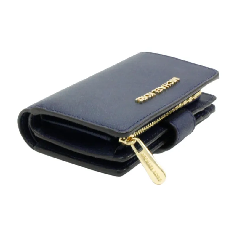 MICHAEL KORS Jet Set Artificial Leather Wallet Unisex Marine Blue-4