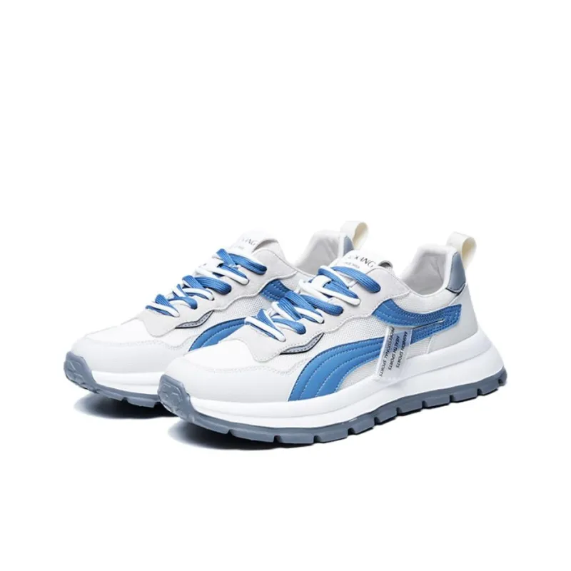 AOKANG Slip Resistant, Breathable, Lightweight Low Top Running Shoes Men's Beige Misty Blue-3