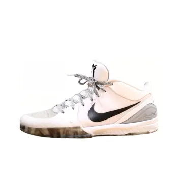 Nike Zoom Kobe 4 Protro PE Wear Resistant Low Top Basketball Shoes Men's White Black Gray