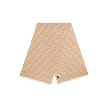 FENDI Wool Knit Scarves Men's Light Umber
