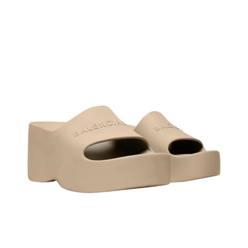 Balenciaga Logo-embossed Platform-wedge Slides-2