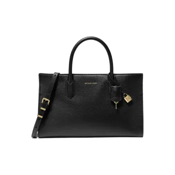 MICHAEL KORS Cow Leather Shoulder Bag Crossbody Bag Handbag Medium Size Women's Black