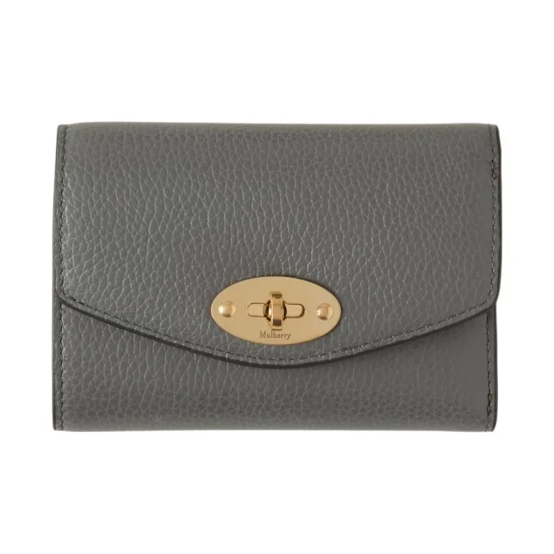 Mulberry Darley Grained Cow Leather Wallet Small Size Women's Charcoal-0
