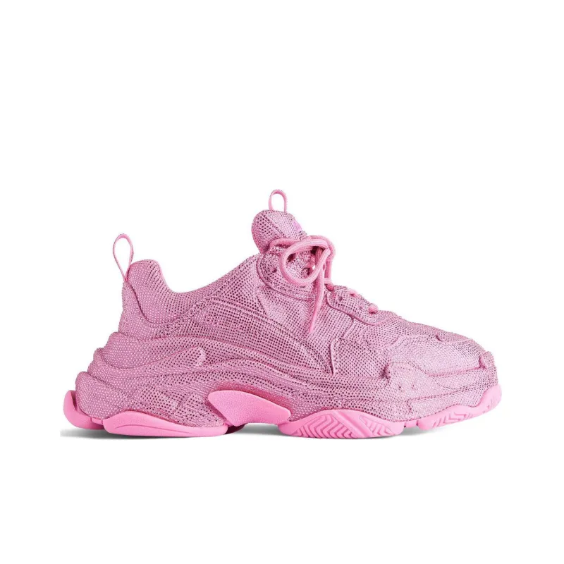 Balenciaga Triple S Low Top Casual Shoes Women's Pink-1