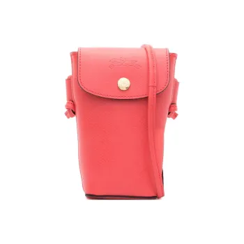 LONGCHAMP Épure Russian Leather One Shoulder Crossbody Cell Phone Pouch Women's Red