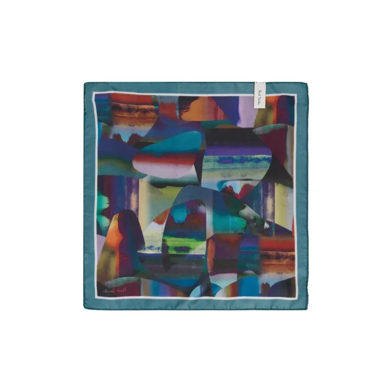 Paul Smith Silk Scarves Unisex Blue-1