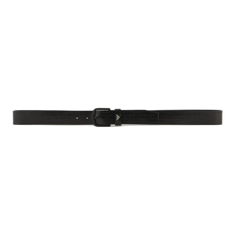 EMPORIO ARMANI Leather Belt With Embossed print Lettering-1