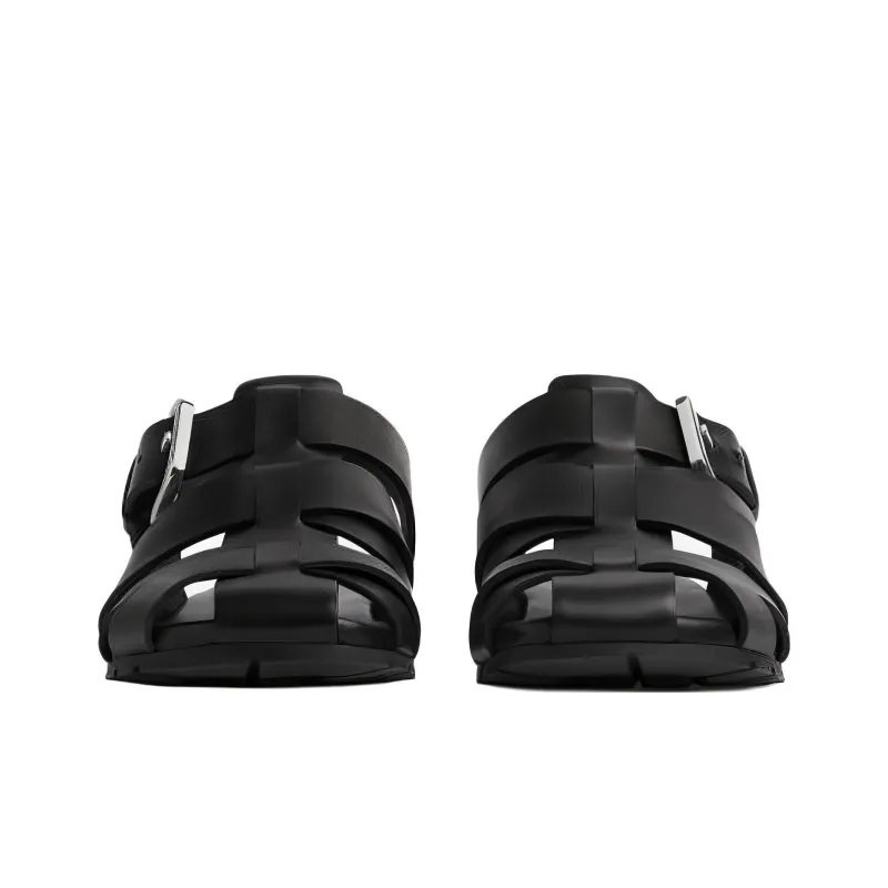 Bottega Veneta Alfie Roman Sandals Men's Black-2