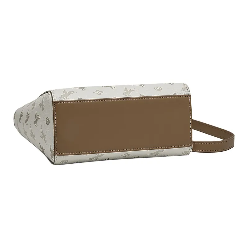 Marino Orlandi Synthetic Leather Shoulder Bag, Crossbody Bag, Handbag Trumpets Women's Beige & Coffee-6