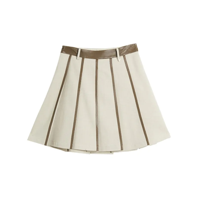 ELLE Casual Short Skirts Women's Khaki Green-1