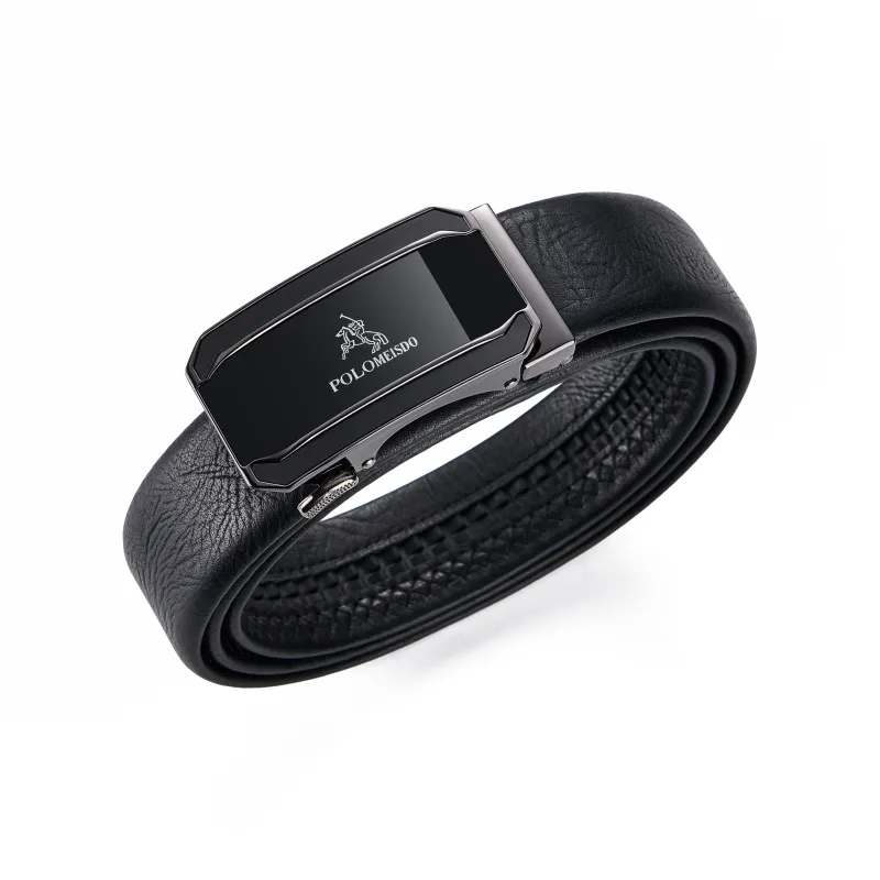 POLOMEISDO Top Grain Cow Leather Belt Practical Box Men's 3.5cm Greeting Card Contact Customer Service For Writing-1