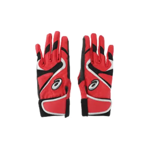 Asics Synthetic Leather Gloves Unisex Red