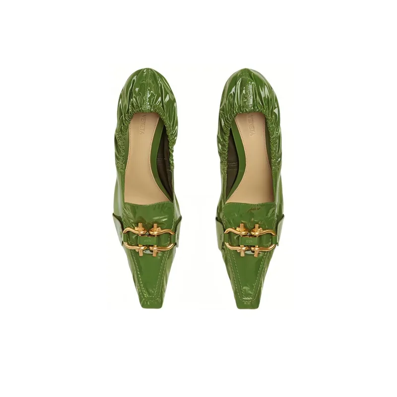 Bottega Veneta Madame Casual Single Shoes Women's Green-2