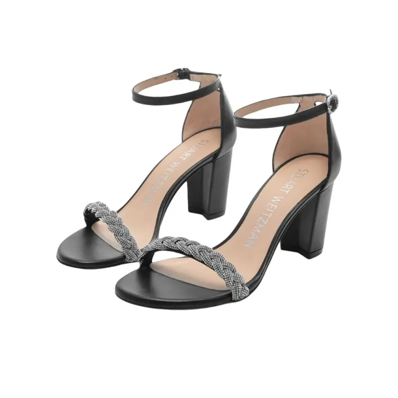 Stuart Weitzman/SW One Strap Sandals 8cm Women's Matte Black-2