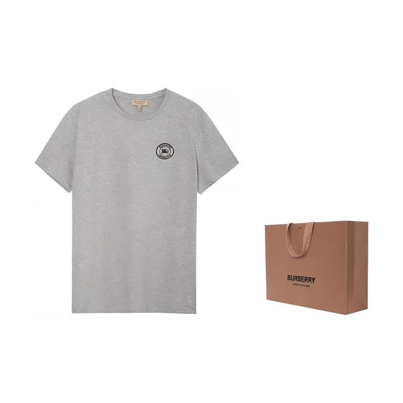 Burberry Embroidered Logo Cotton T shirt-2