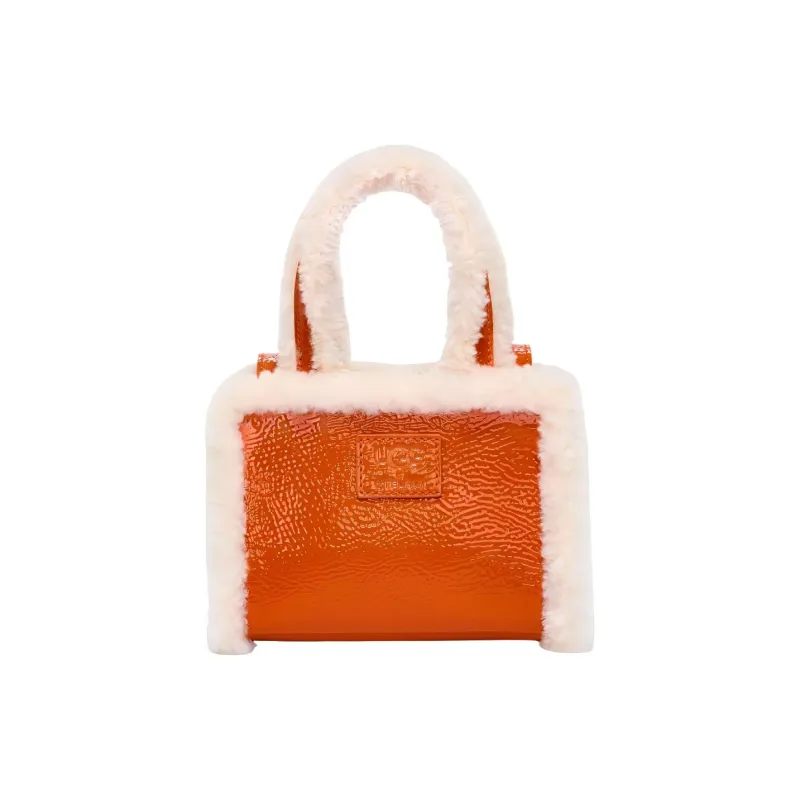 UGG Telfar Collaboration Patent Leather Tote Bag Shopping Bag Handbag Shoulder Bag Small Size Unisex Spicy Pumpkin-2