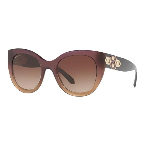 BVLGARI Plastic Square Sunglasses Unisex Brown Gradient