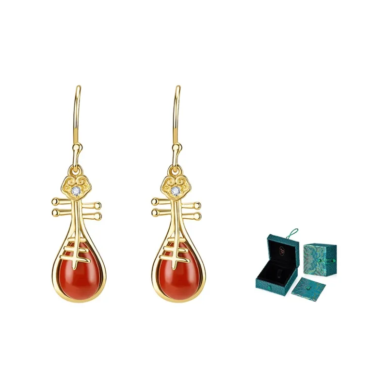 MAMADESHOUHU Agate Jade Earrings Women's-2