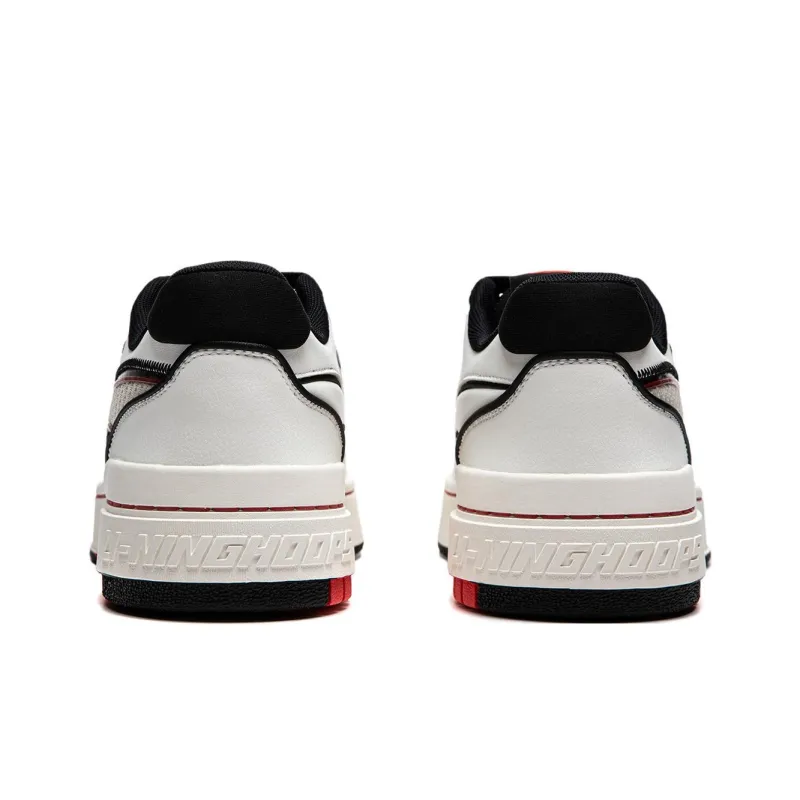 LiNing Rookie Slip Resistant Cushioning Wear Resistant Lightweight Low Top Skateboard Shoes Men's White Red-4