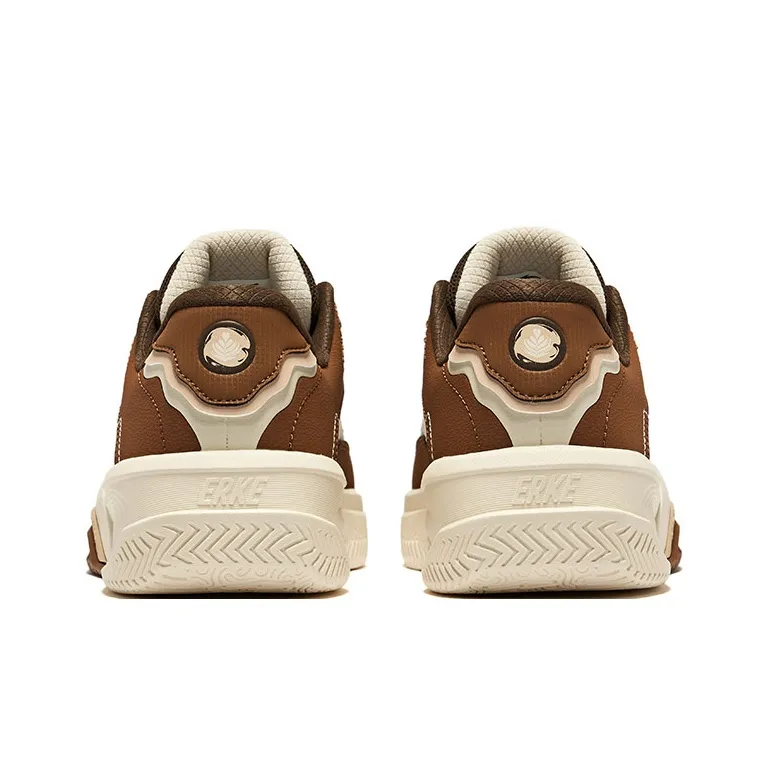 Erke Caramel Latte 2.0 Durable Breathable Low Top Skateboard Shoes Men's Warm Linen Hazelnut-4