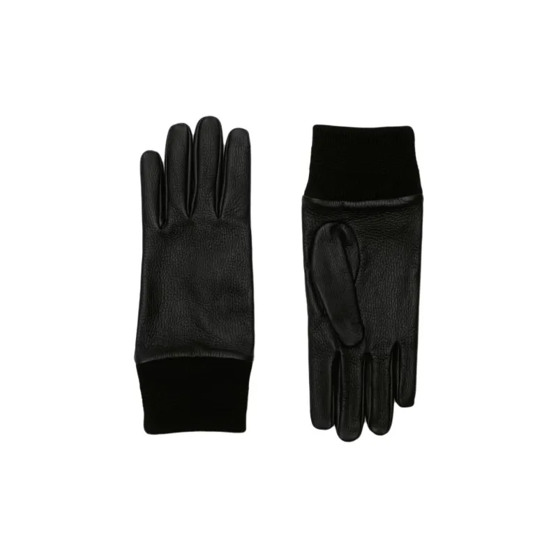 Burberry Ribbed trim Leather Gloves-1