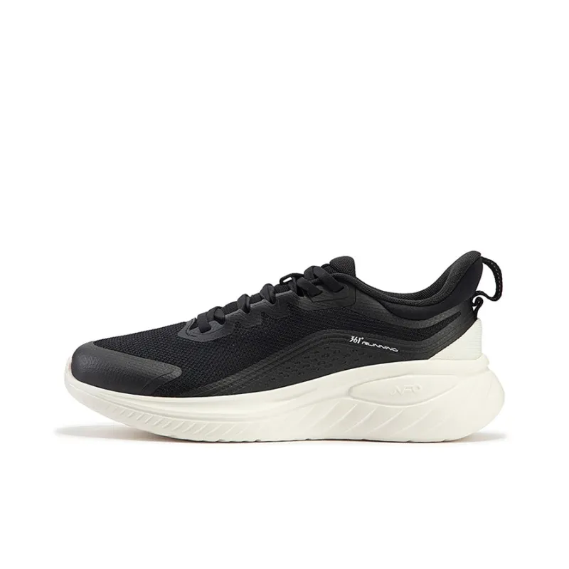 361° Anti Slip Wear Resistant Low Top Running Shoes Women's Black White-0
